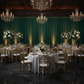 indoor luxury wedding reception with Spandex 4-way Stretch Backdrop Drape Curtain 16ft H x 60" W - Emerald Green