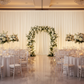 wedding reception with Spandex 4-way Stretch Backdrop Drape Curtain 16ft H x 60" W - Ivory