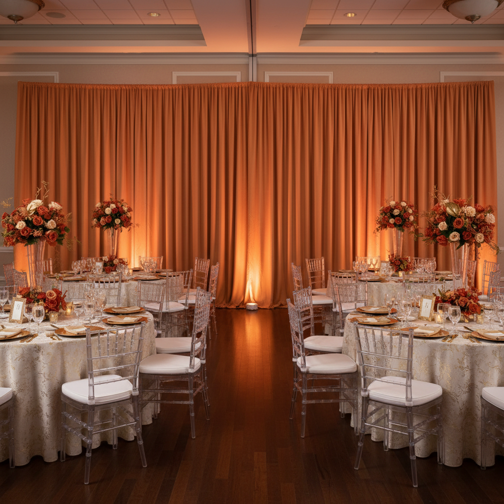 Spandex 4-way Stretch Backdrop Drape Curtain 16ft H x 60" W - Terracotta