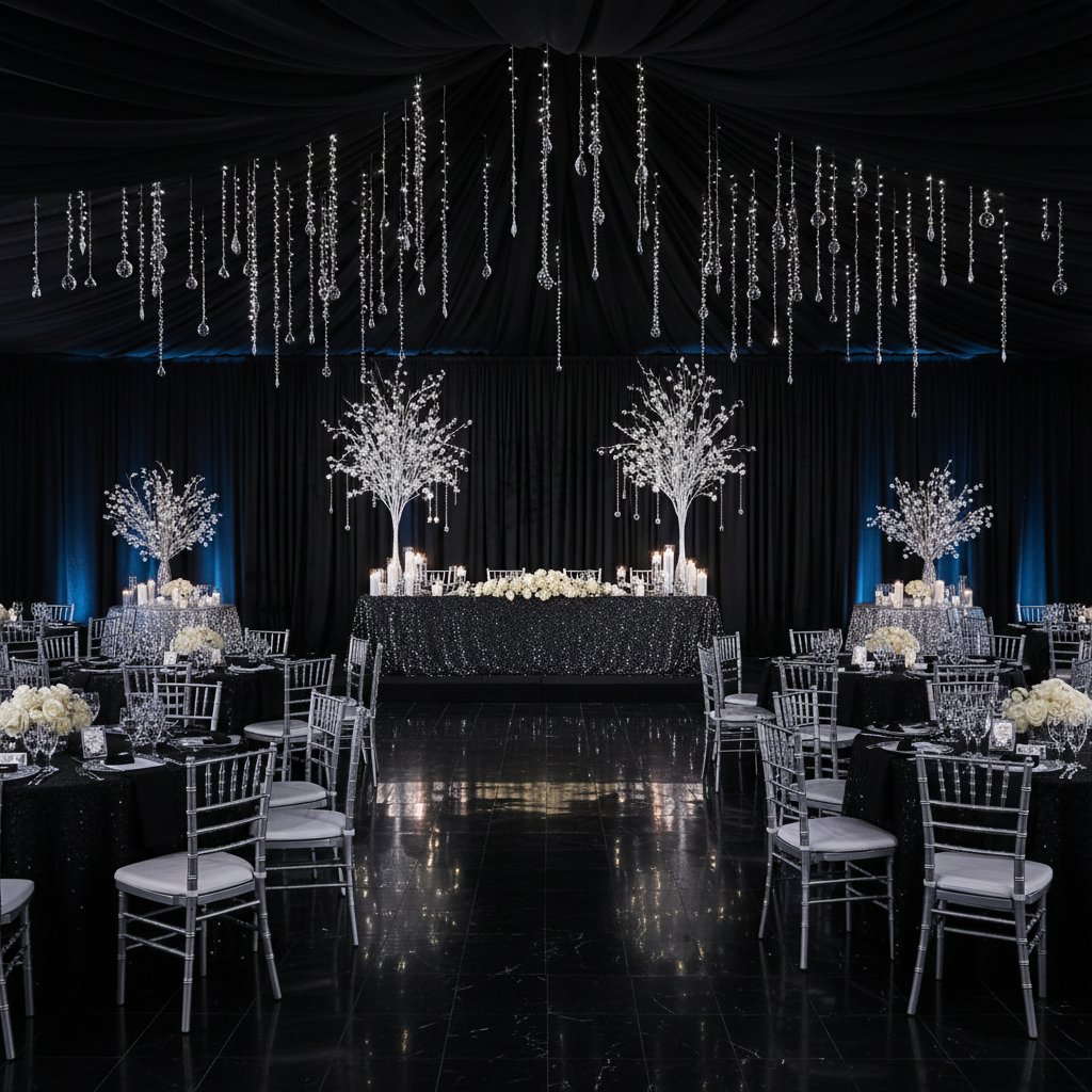 Spandex 4-way Drape 18 ft Backdrop Black - CV Linens™
