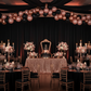 black and rose gold quinceañera reception with Spandex 4-way Stretch Backdrop Drape Curtain 18ft H x 60" W - Black