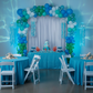 under the sea themed birthday party with Spandex 4-way Stretch Backdrop Drape Curtain 18ft H x 60" W - Dusty Blue