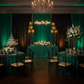 new years eve celebration with Spandex 4-way Stretch Backdrop Drape Curtain 18ft H x 60" W - Emerald Green