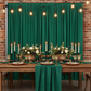 harvest dinner setup with Spandex 4-way Stretch Backdrop Drape Curtain 18ft H x 60" W - Emerald Green
