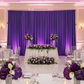 Spandex 4-way Stretch Backdrop Drape Curtain 18ft H x 60" W - Purple at the back of sweetheart table reception for wedding