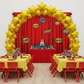 superhero kids birthday party with Spandex 4-way Stretch Backdrop Drape Curtain 18ft H x 60" W - Red