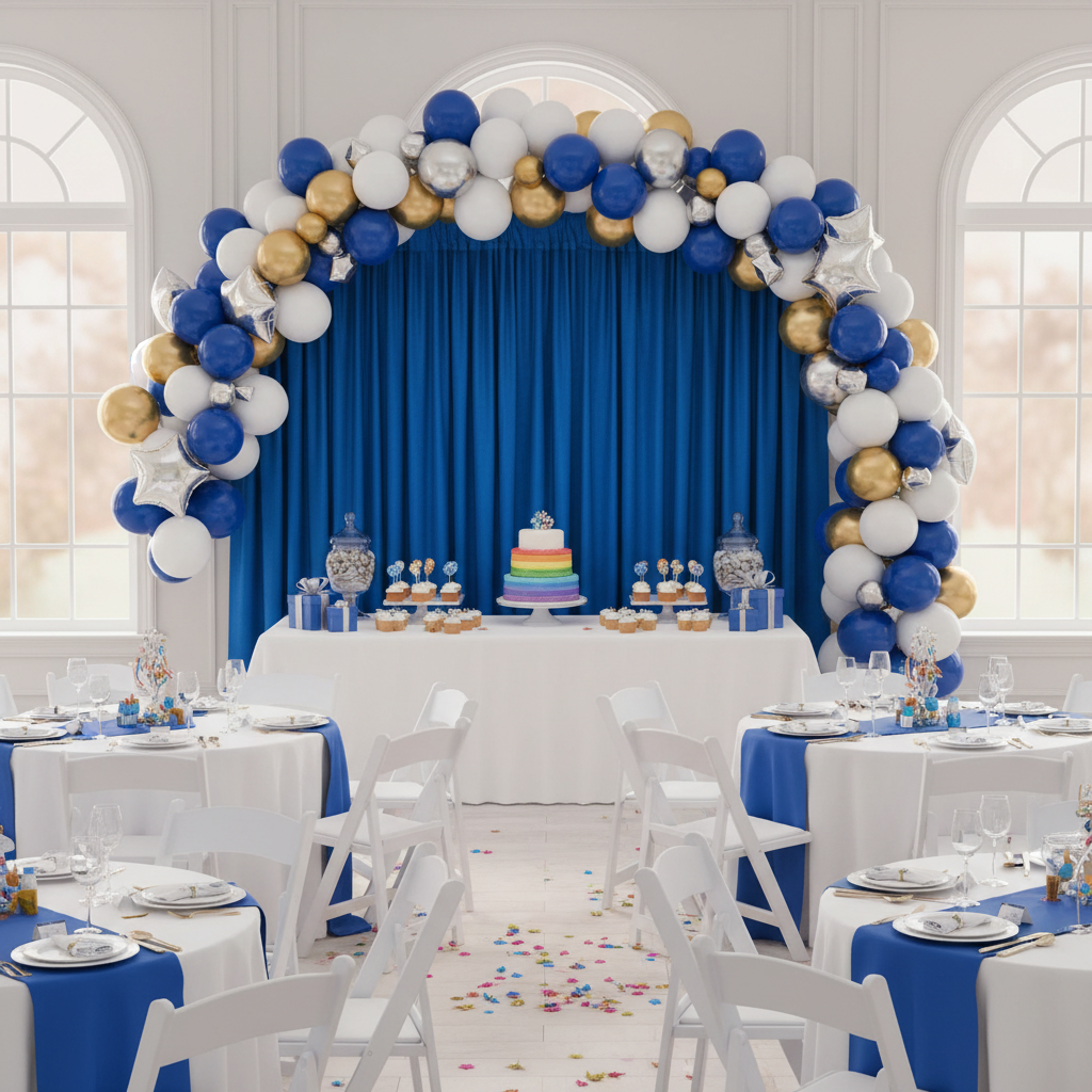 Spandex 4-way Drape 18 ft Backdrop Royal Blue - CV Linens™