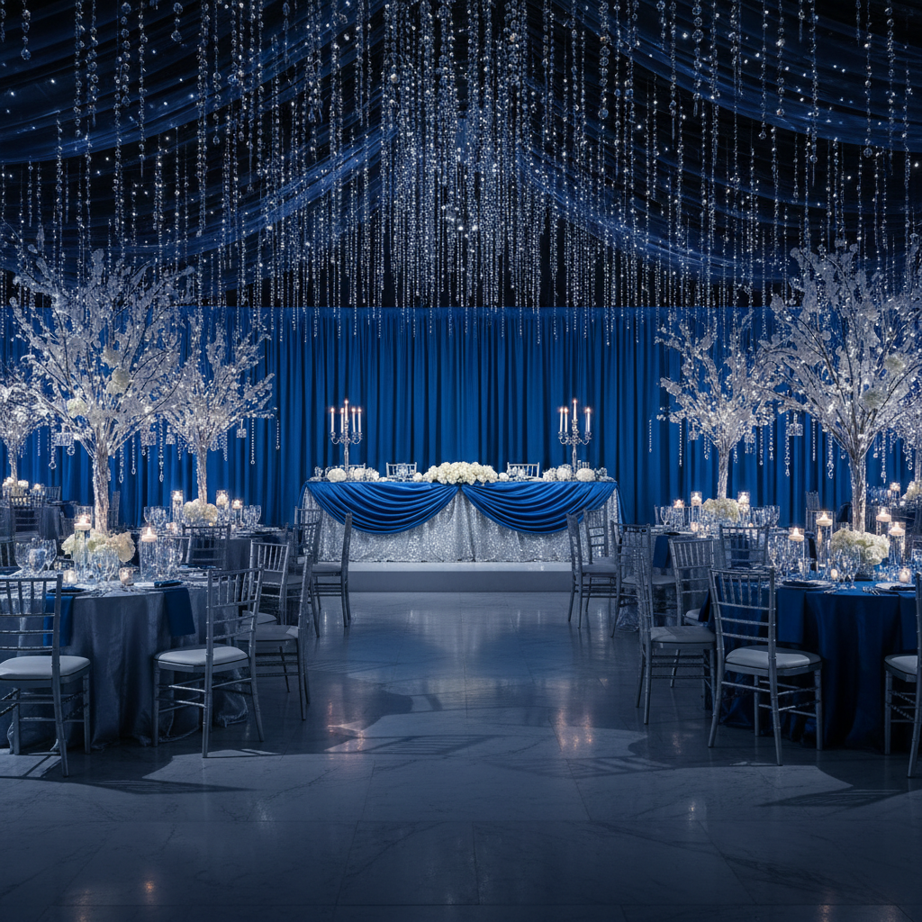 Spandex 4-way Drape 18 ft Backdrop Royal Blue - CV Linens™