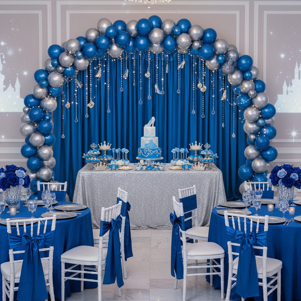 Spandex 4-way Drape 18 ft Backdrop Royal Blue - CV Linens™
