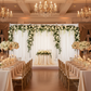 luxury wedding reception with Spandex 4-way Stretch Backdrop Drape Curtain 18ft H x 60" W - White