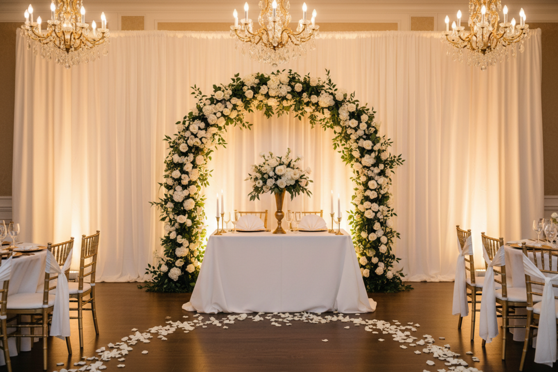 classic wedding with Spandex 4-way Stretch Backdrop Drape Curtain 20ft H x 60