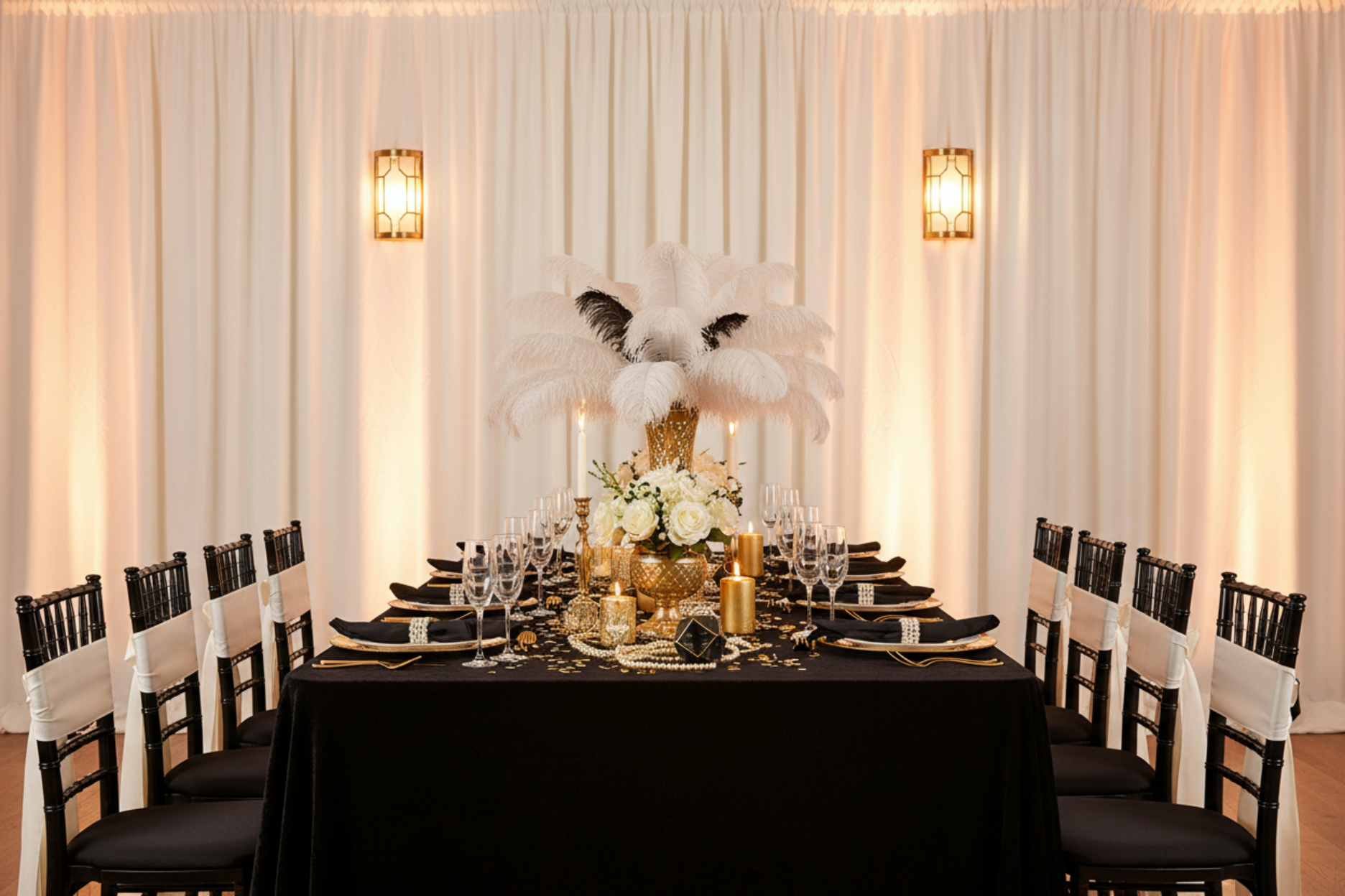 corporate party with Spandex 4-way Stretch Backdrop Drape Curtain 20ft H x 60