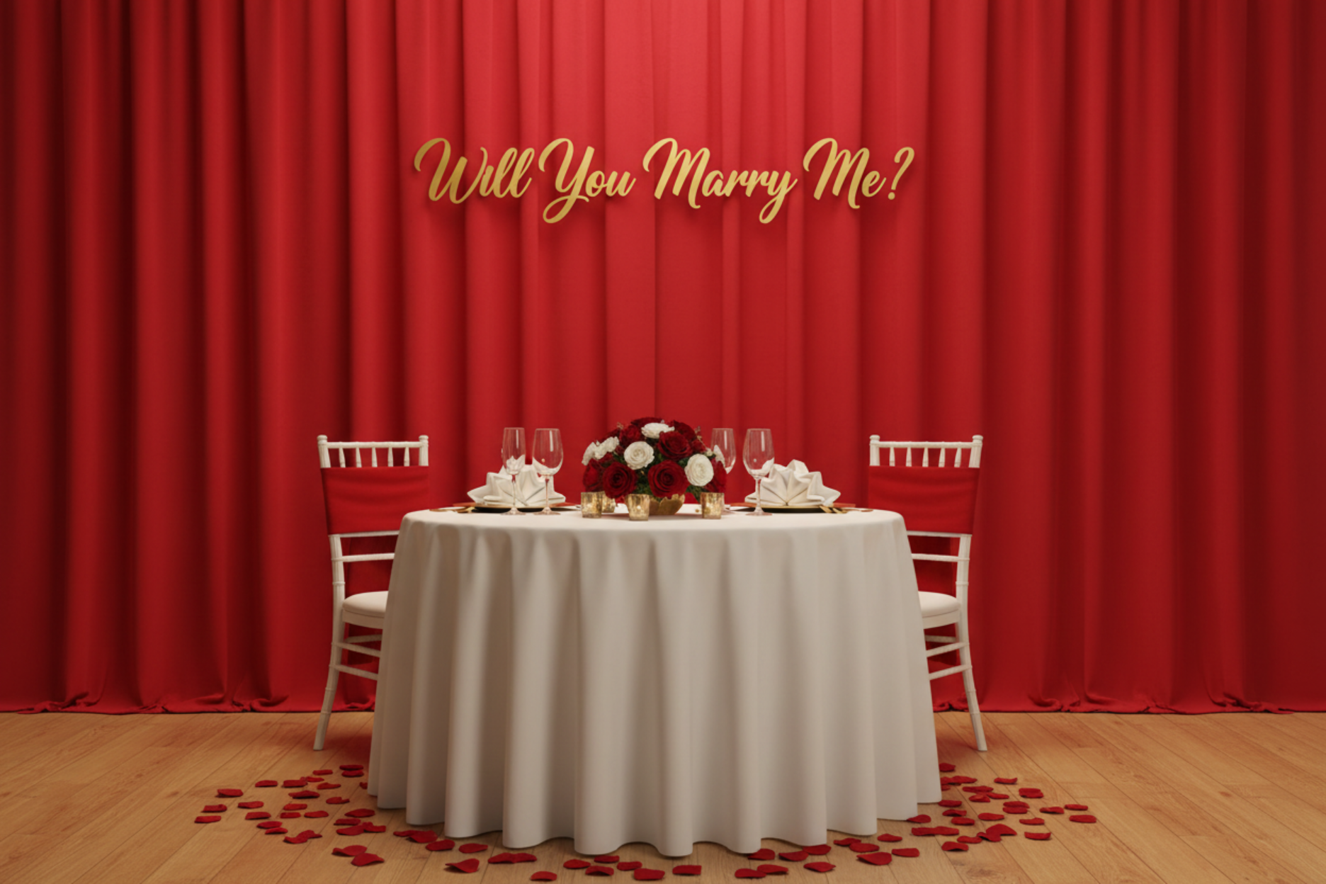 proposal with Spandex 4-way Stretch Backdrop Drape Curtain 20ft H x 60" W - Red