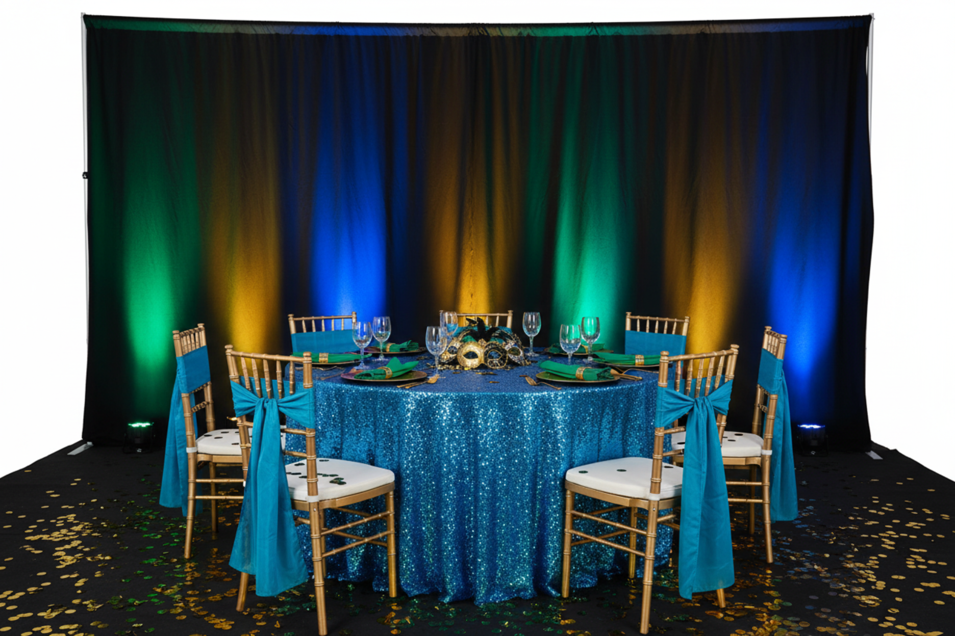 carnival setup with Spandex 4-way Stretch Backdrop Drape Curtain 20ft H x 60