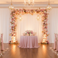 indoor wedding setup with Spandex 4-way Stretch Backdrop Drape Curtain 20ft H x 60" W - White