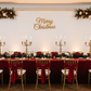 indoor christmas party setup with Spandex 4-way Stretch Backdrop Drape Curtain 20ft H x 60" W - White