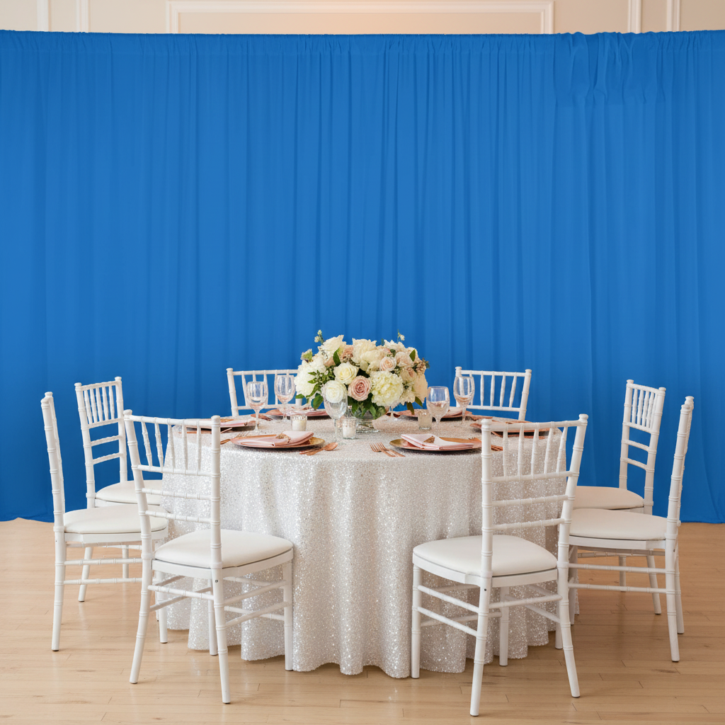 Spandex 4-way Stretch Backdrop Drape Curtain 14ft H x 60" W - Azure Blue