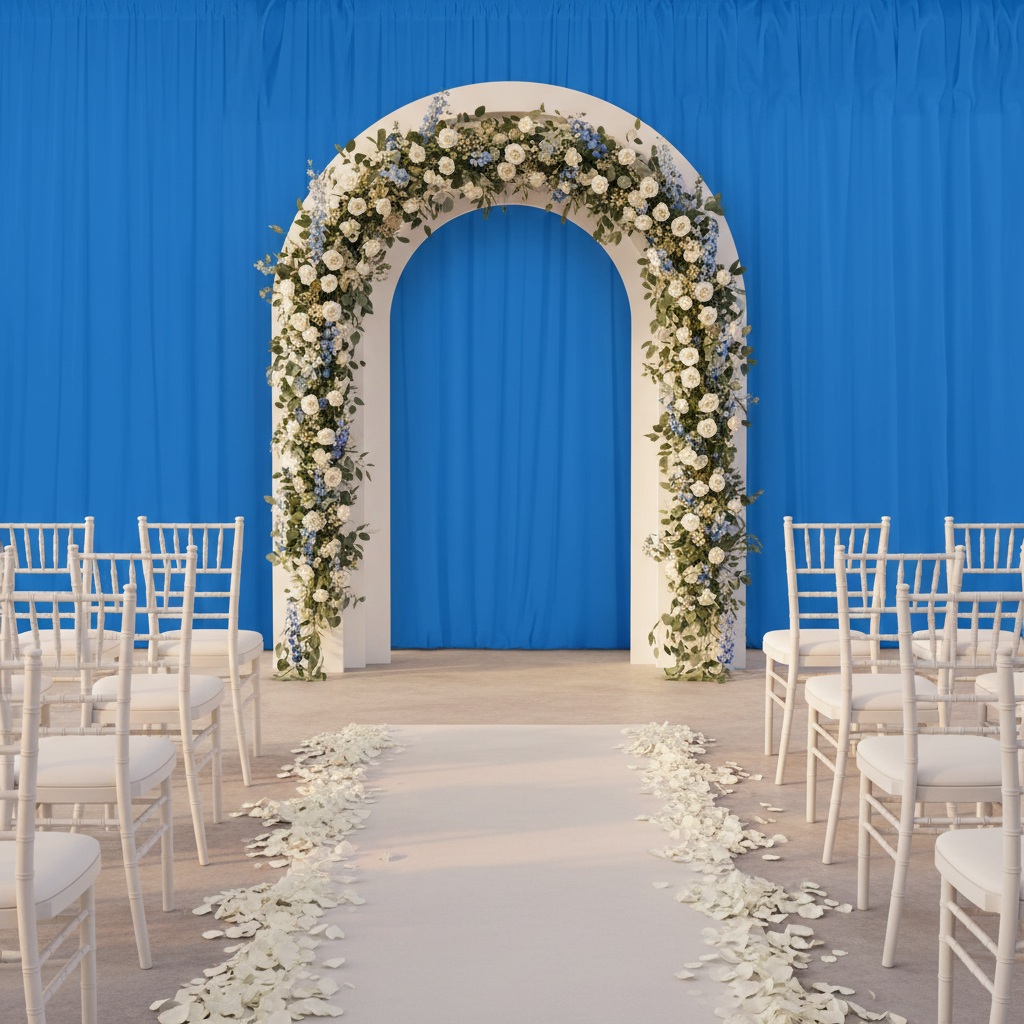 Spandex 4-way Stretch Backdrop Drape Curtain 14ft H x 60" W - Azure Blue