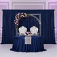 Spandex 4-way Stretch Drape Curtain 10ft H x 118" W - Navy Blue for sweetheart table setup backdrop