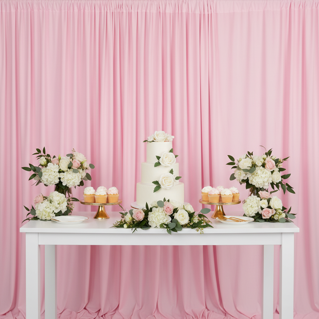 Spandex 4-way Stretch Drape Curtain 10ft H x 118" W - Pink