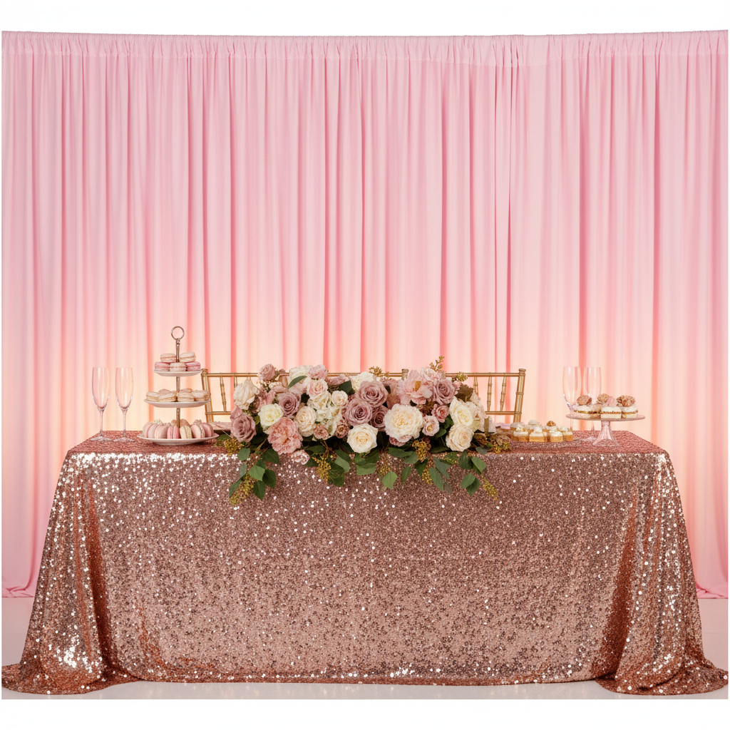 Spandex 4-way Stretch Drape Curtain 10ft H x 118" W - Pink