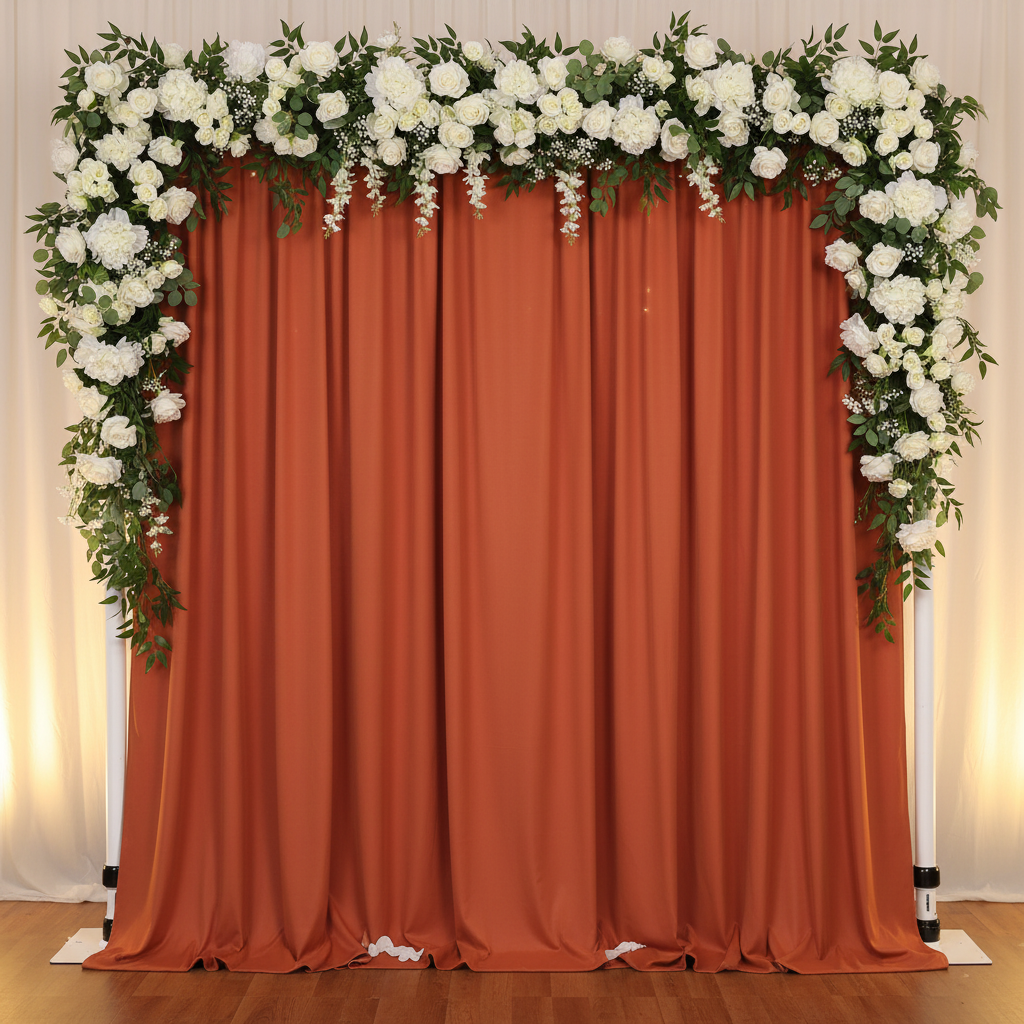 Spandex 4-way Stretch Drape Curtain 10ft H x 60" W - Rust