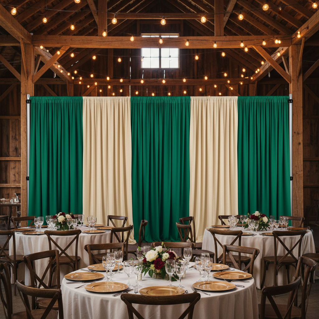 Spandex 4-way Stretch Drape Curtain 12ft H x 118" W - Emerald Green