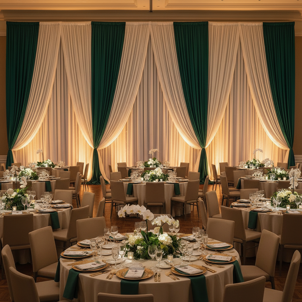 Spandex 4-way Stretch Drape Curtain 12ft H x 118