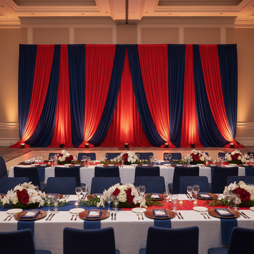 Spandex 4-way Stretch Drape Curtain 12ft H x 118" W - Red