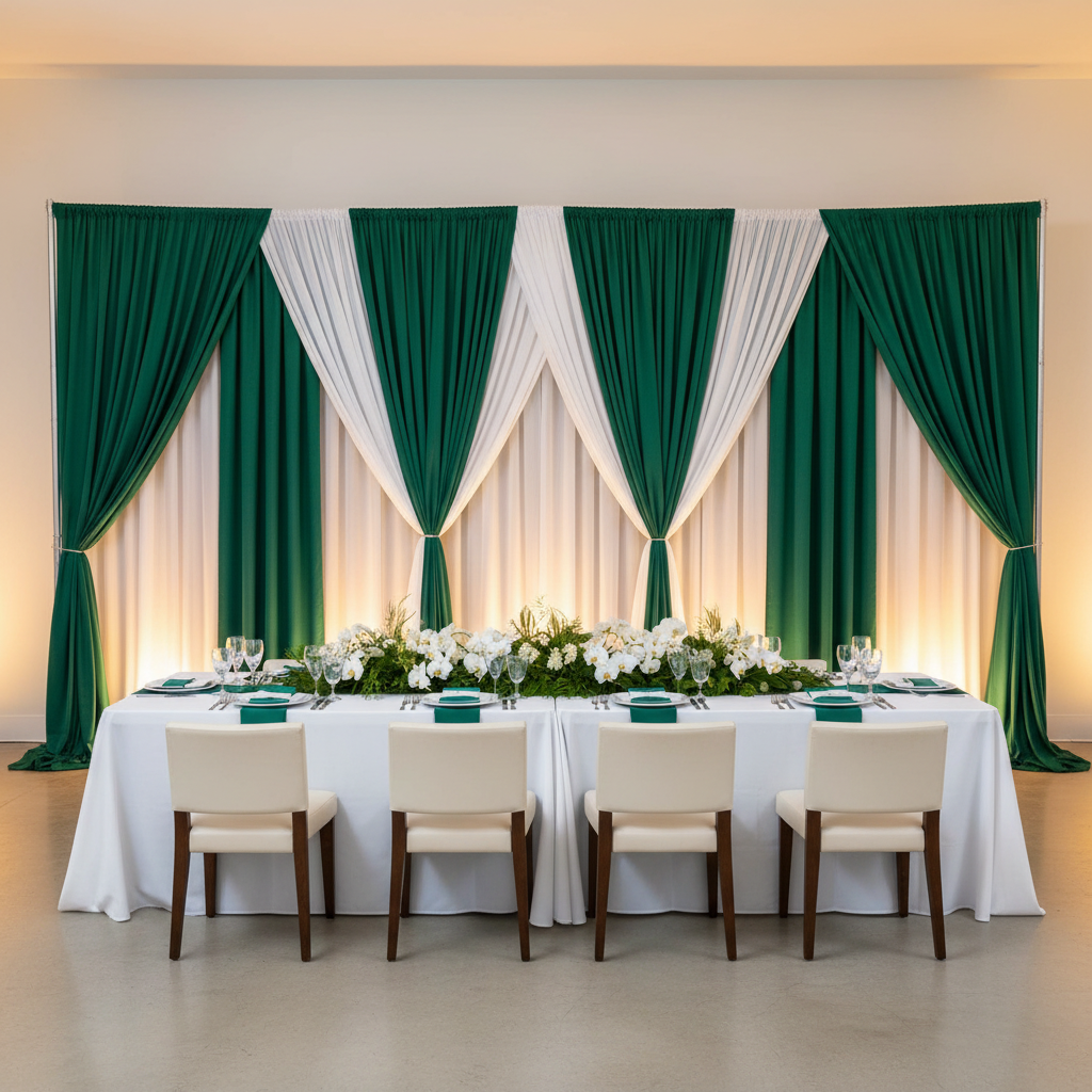 Spandex 4-way Stretch Drape Curtain 12ft H x 118" W - White