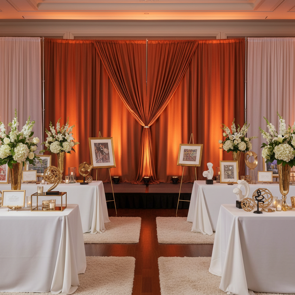Spandex 4-way Stretch Drape Curtain 16ft H x 60" W - Rust