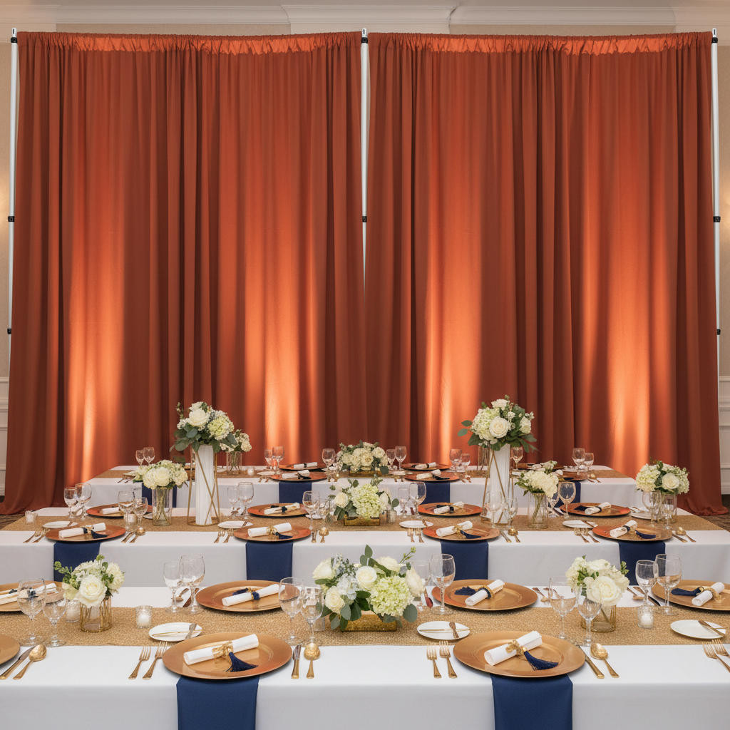 Spandex 4-way Stretch Drape Curtain 16ft H x 60" W - Rust