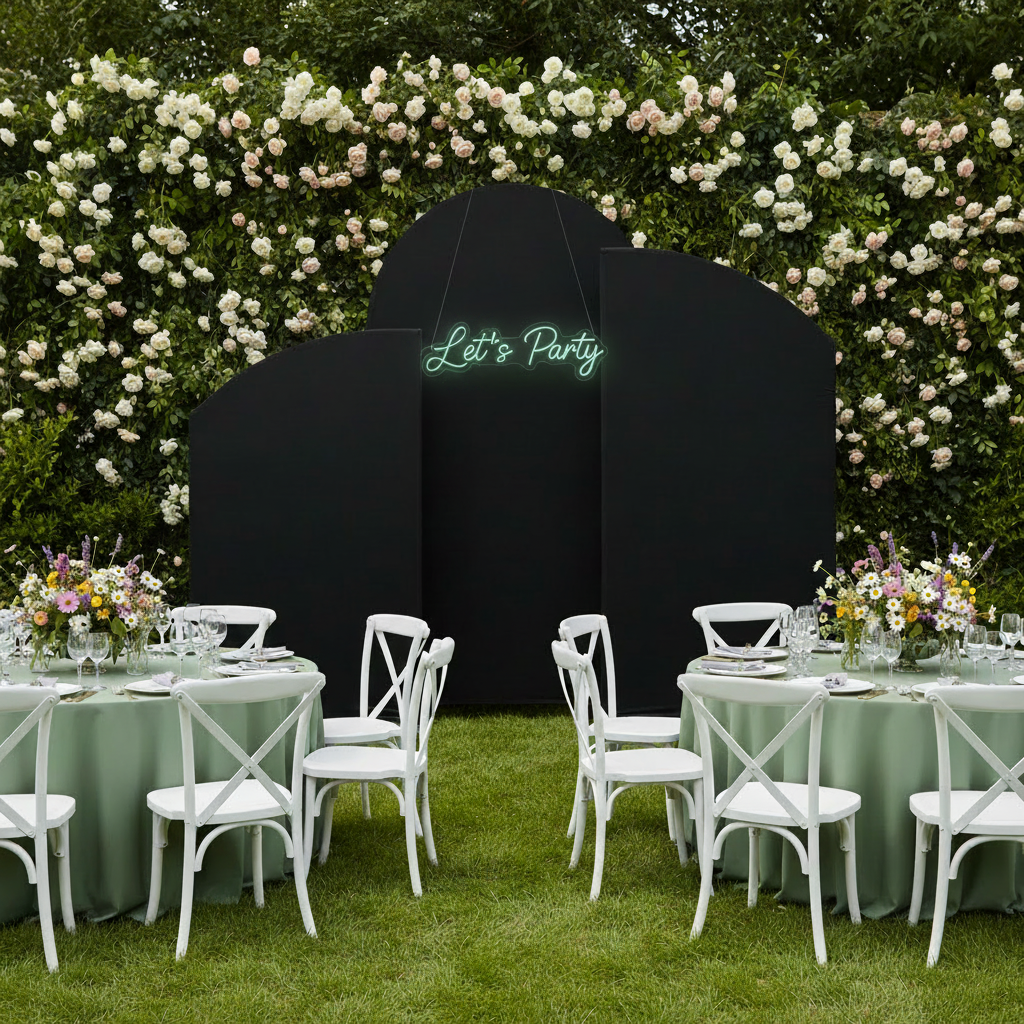 Spandex Arch Covers for Heavy Duty Chiara Frame Backdrop 3pc/set - Black
