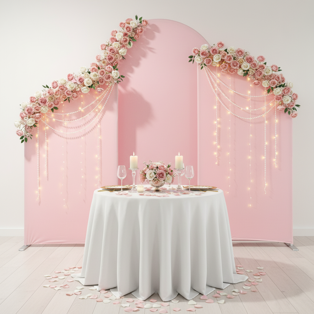 Spandex Arch Covers for Heavy Duty Chiara Frame Backdrop 3pc/set - Pink