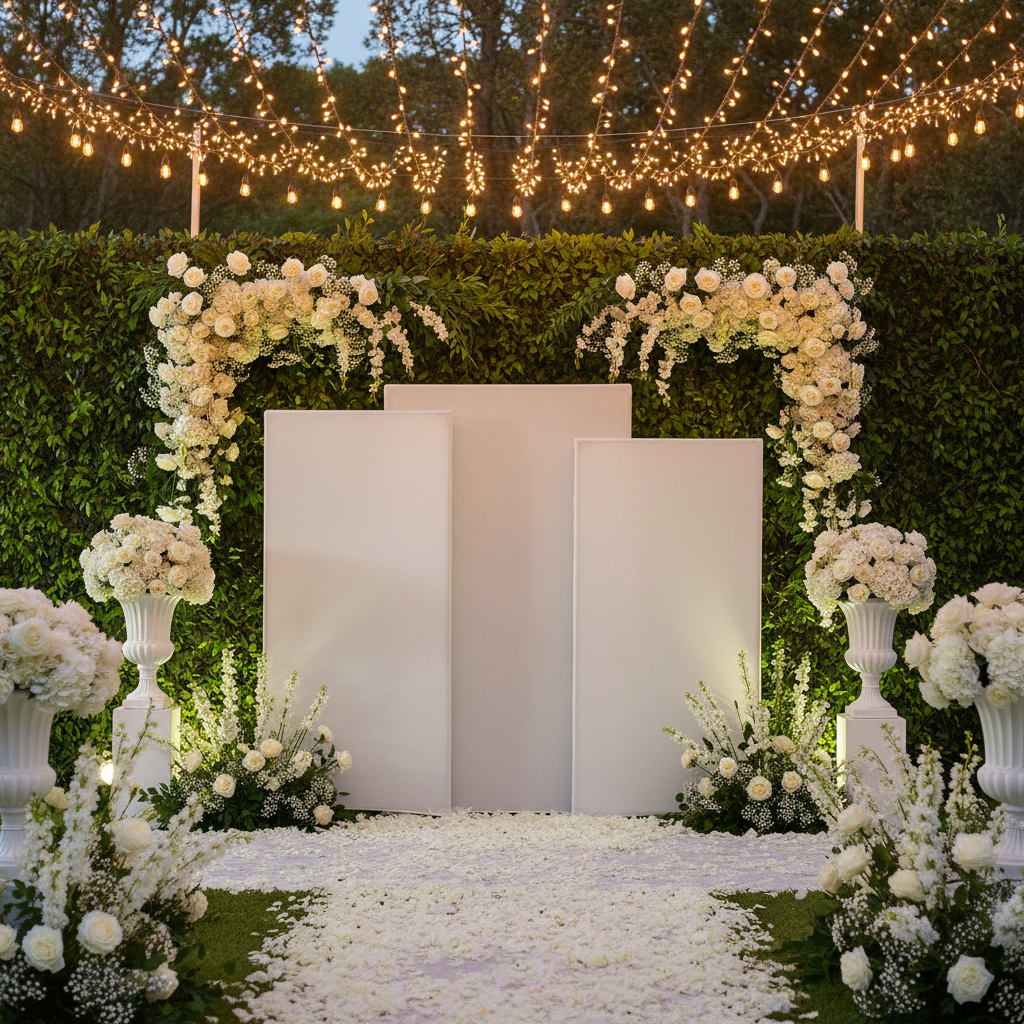 Spandex Arch Covers for Heavy Duty Rectangular Backdrop Frame 3pc/set - White