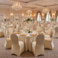 elegant indoor wedding reception with Spandex Banquet Chair Cover - Champagne