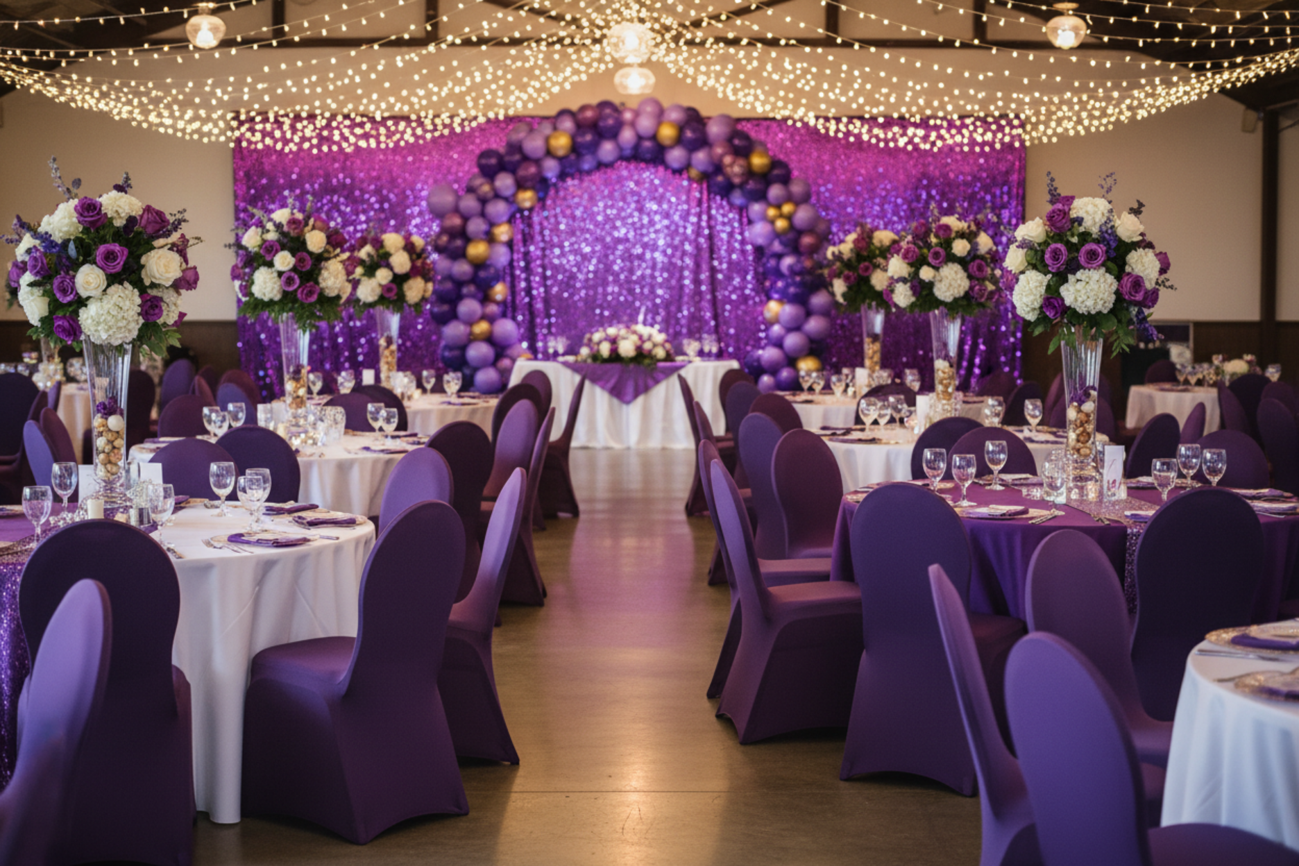 Eggplant/Plum Spandex Banquet Chair Cover– CV Linens