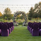 garden ceremony with Spandex Banquet Chair Cover - Eggplant/Plum