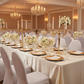 indoor wedding reception with Spandex Banquet Chair Cover - White