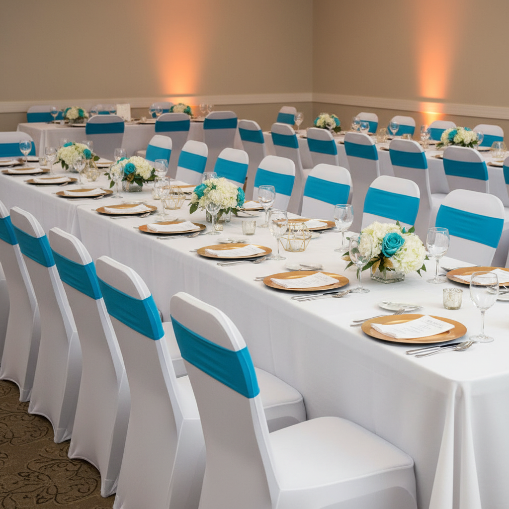 Spandex Chair Band - Aqua Blue