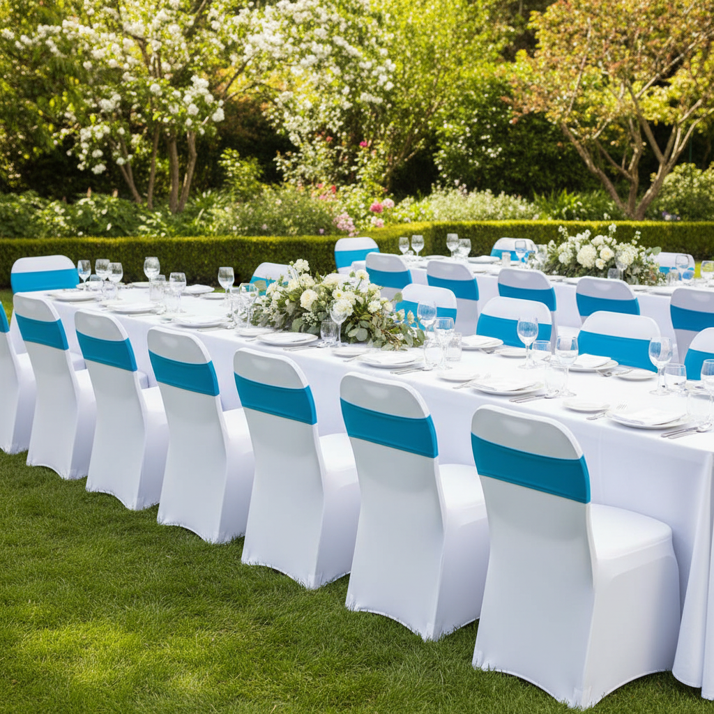 Spandex Chair Band - Aqua Blue