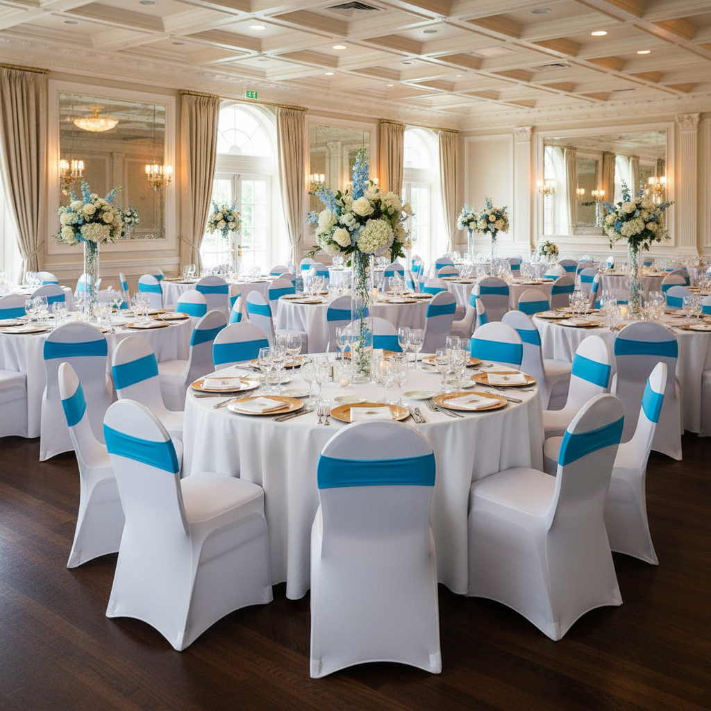 Spandex Chair Band - Aqua Blue