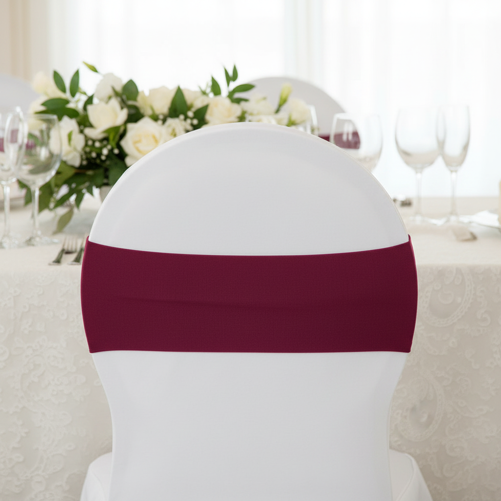 Spandex Chair Band - Burgundy wedding venue