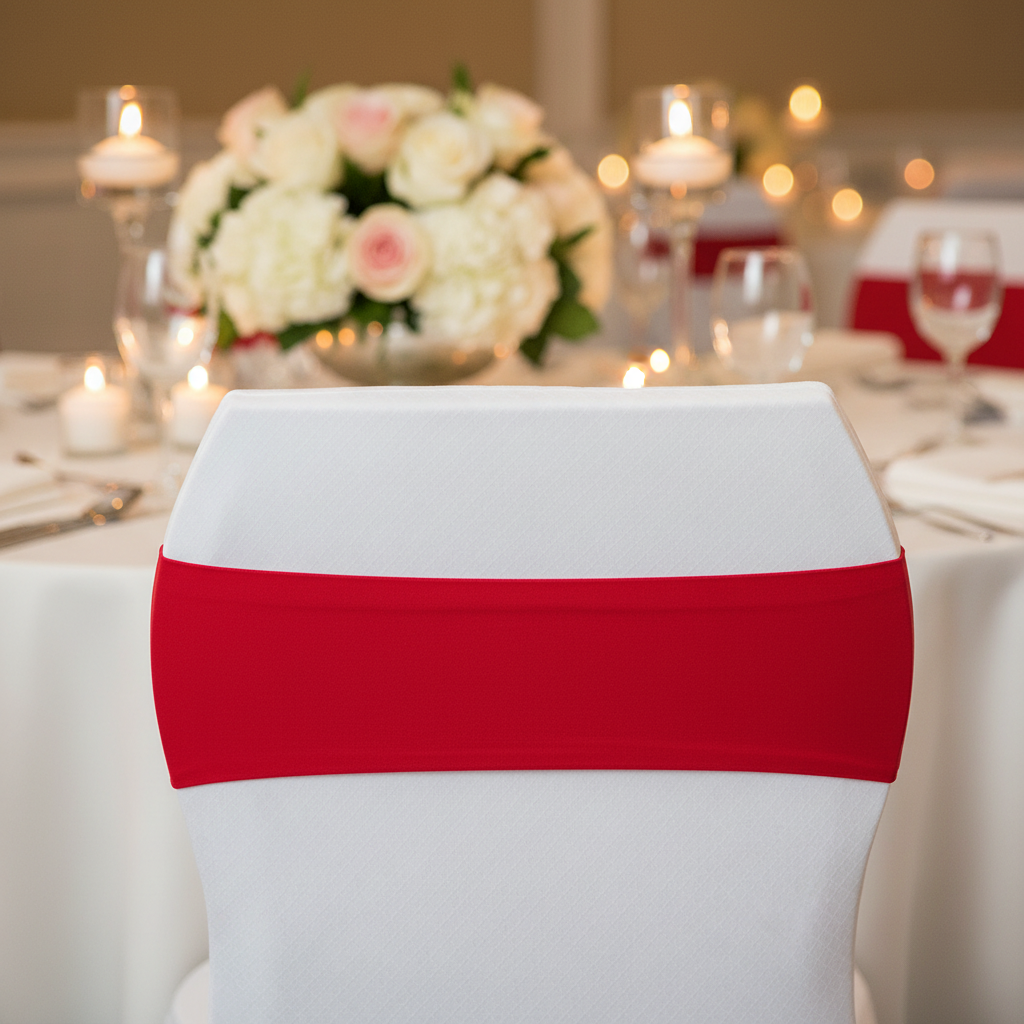 Spandex Chair Band Red close up