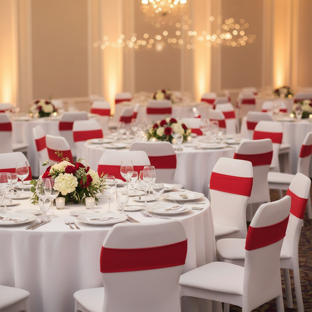 Spandex Chair Band Red - Wedding Reception