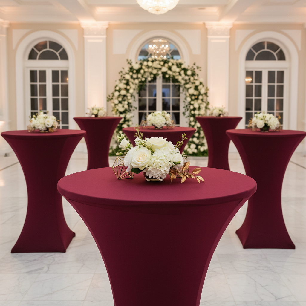 Spandex-Cocktail-Table-Cover-30-Round-Burgundy outdoor