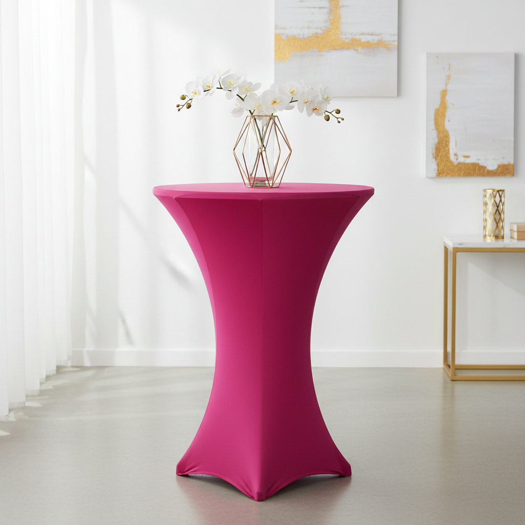 Spandex Cocktail Table Cover 30" Round - Fuchsia
