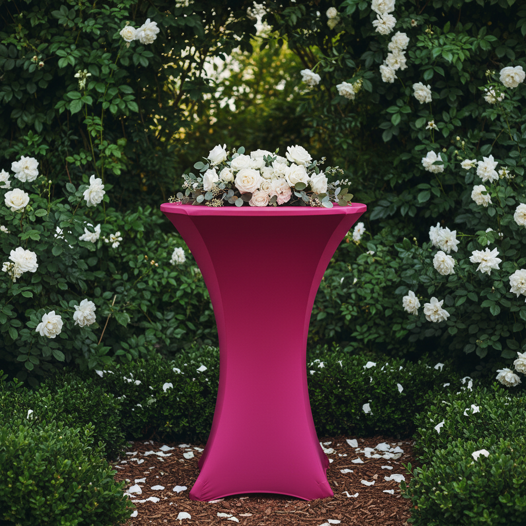 Spandex Cocktail Table Cover 30" Round - Fuchsia
