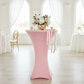 Spandex Cocktail Table Cover 30" Round - Pink with gold centerpiece 
