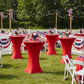 fourth of july garden celebration with Spandex Cocktail Table Cover 30" Round - Red